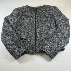 Ann Taylor Women's Gray Tweed Wool Blend Jacket Sz 10